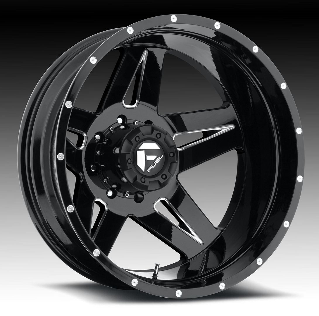 20 inch 20x14 FUEL Full Blown D254 Black FREE LUGS wheel rim 5x5.5